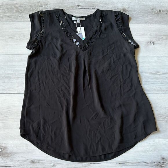 Daniel‎ Rainn Kabari Cutout Detail Blouse, Black, Size M Stitch Fix nwt - Picture 4 of 5